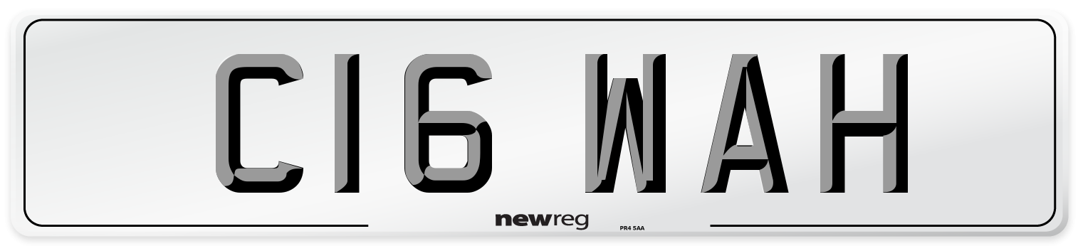 C16 WAH Number Plate from New Reg
